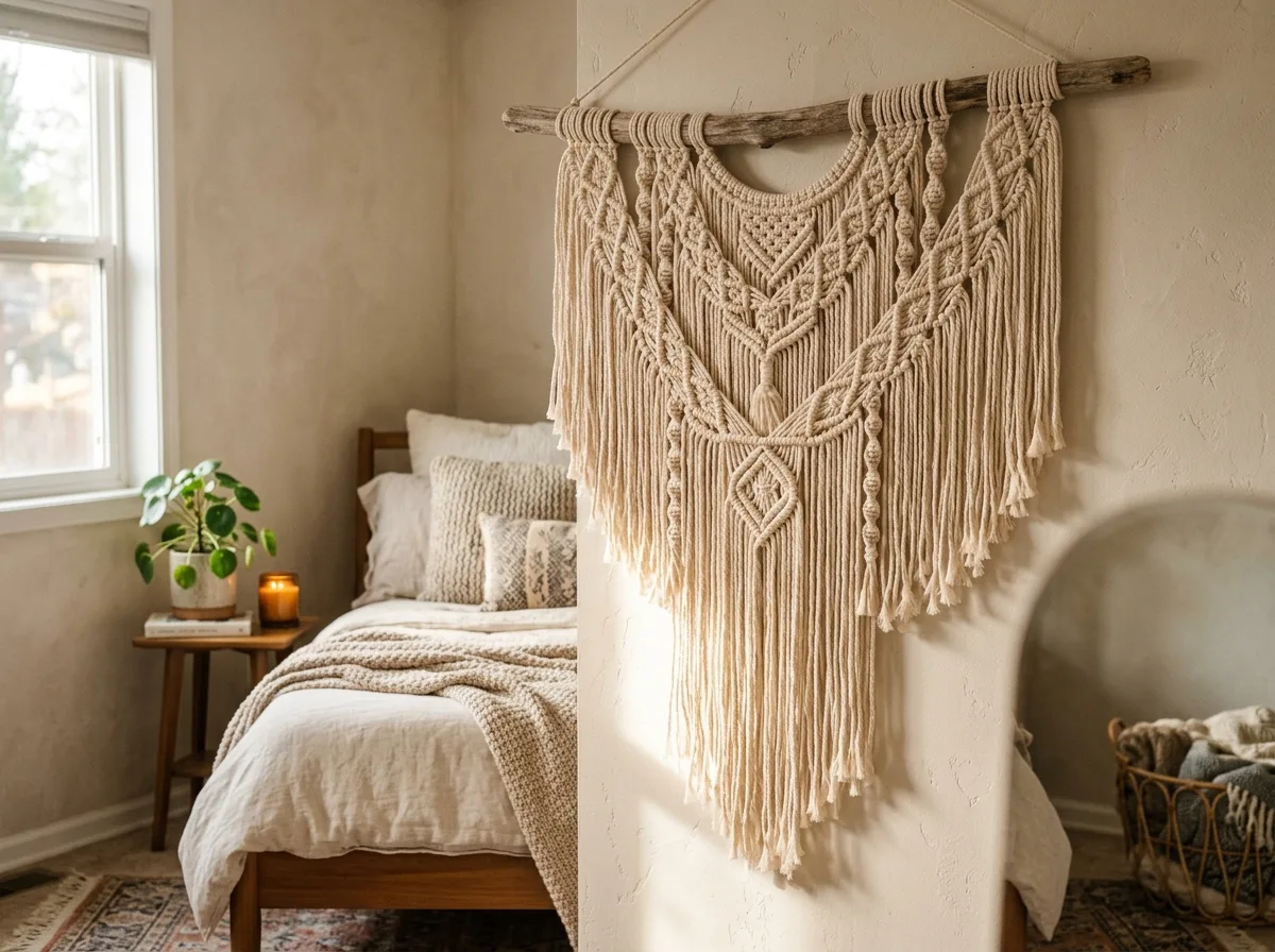 Rope or Macramé Wall Hanging for 10 diy home decor ideas anyone can try